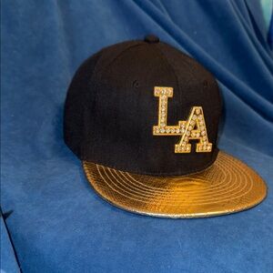 Black and Gold LA Cap one size and adjustable